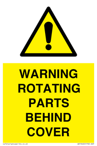 WARNING ROTATING PARTS BEHIND COVER